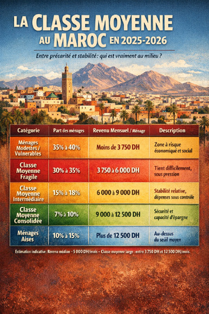 Classe moyenne marocaine : le pilier qui s’effrite sans tomber Classe moyenne marocaine : le pilier qui s’effrite sans tomber