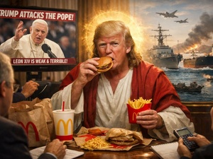 Trump en Jésus, le pape en cible, McDo à la Maison-Blanche, Ormuz sous tension : cherchez l’erreur Trump en Jésus, le pape en cible, McDo à la Maison-Blanche, Ormuz sous tension : cherchez l’erreur