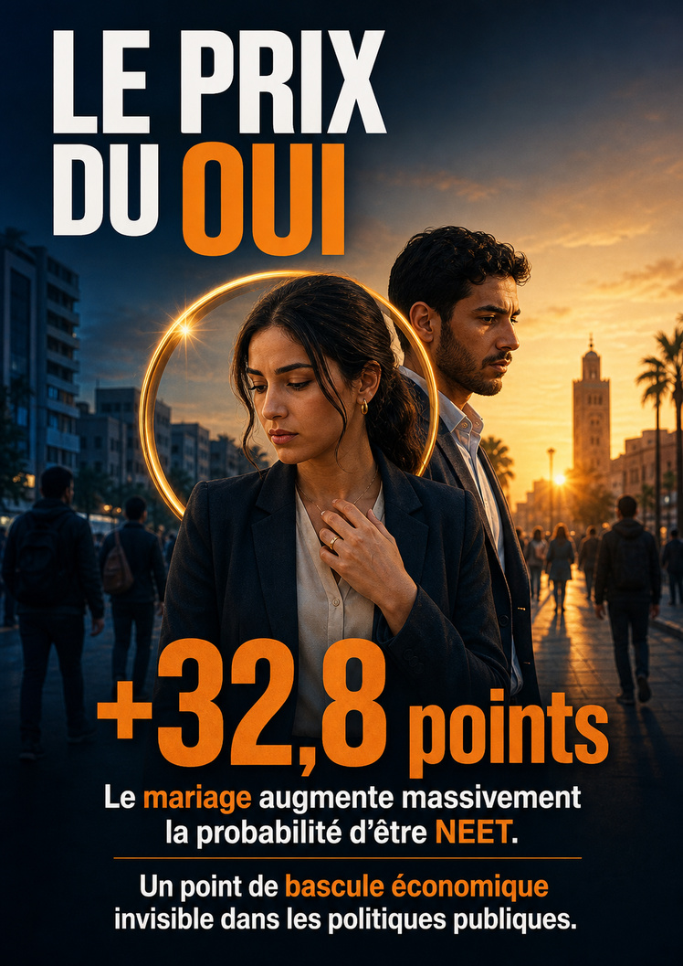 Le mariage augmente massivement la probabilité d'être NEET. Le mariage augmente massivement la probabilité d'être NEET.