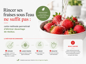 Rincer ses fraises sous l’eau ne suffit pas : cette méthode permettrait d’éliminer davantage de résidus. Rincer ses fraises sous l’eau ne suffit pas : cette méthode permettrait d’éliminer davantage de résidus.