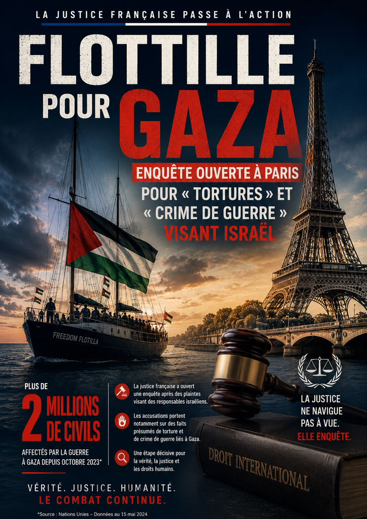 Flottille pour Gaza : enquête ouverte à Paris pour « tortures » et « crime de guerre » visant Israël. Flottille pour Gaza : enquête ouverte à Paris pour « tortures » et « crime de guerre » visant Israël.