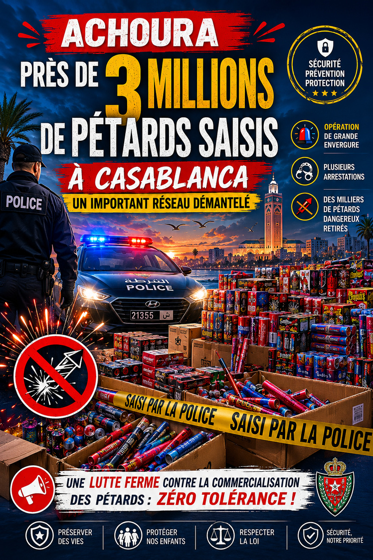 Achoura: près de 3 millions de pétards saisis à Casablanca, un important réseau démantelé
