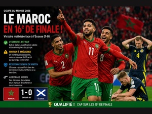Maroc–Écosse : une victoire courte, une qualification précieuse, mais un avertissement offensif Maroc–Écosse : une victoire courte, une qualification précieuse, mais un avertissement offensif