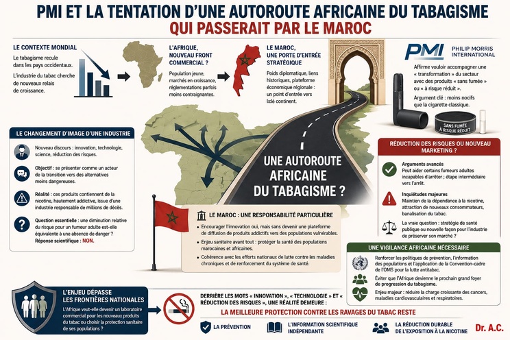 PMI et la tentation d’une autoroute africaine du tabagisme qui passerait par le Maroc. PMI et la tentation d’une autoroute africaine du tabagisme qui passerait par le Maroc.