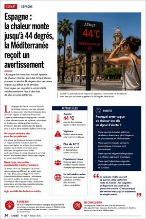 Espagne : la chaleur monte jusqu'à 44 degrés, la Méditerranée reçoit un avertissement