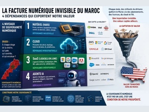 La facture numérique invisible du Maroc : quatre dépendances qui exportent notre valeur