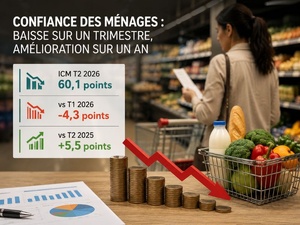 Confiance des ménages : un mieux sur un an, mais un net recul au deuxième trimestre 2026 Confiance des ménages : un mieux sur un an, mais un net recul au deuxième trimestre 2026