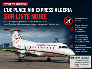 Sécurité aérienne : l’Union européenne interdit Air Express Algeria dans son espace aérien Sécurité aérienne : l’Union européenne interdit Air Express Algeria dans son espace aérien