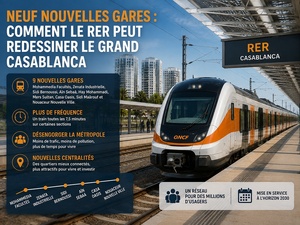 ​Neuf nouvelles gares : comment le RER peut redessiner le Grand Casablanca