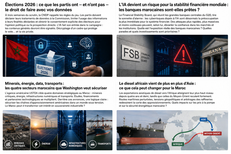 La rédaction travaille sur ces 4 sujets ce 31 Aout 2026