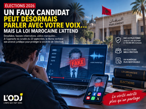 Élections 2026 : un faux candidat peut désormais parler avec votre voix… mais la loi marocaine l’attend Élections 2026 : un faux candidat peut désormais parler avec votre voix… mais la loi marocaine l’attend