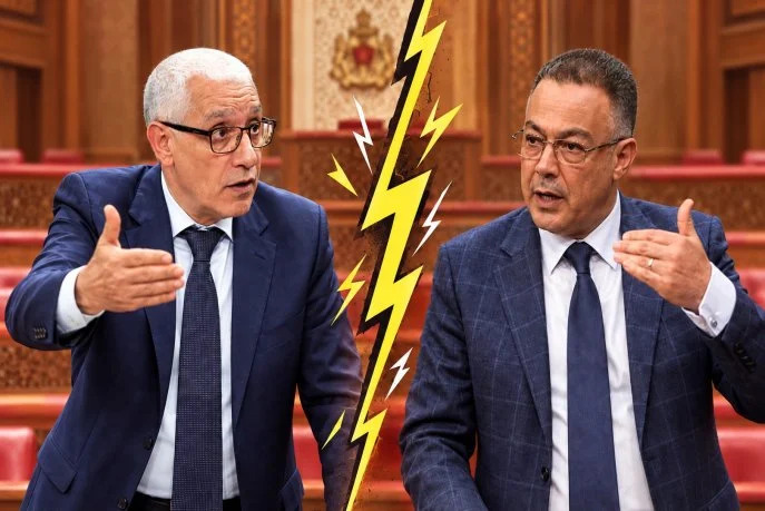 La tornade est venue la part de Rachid Talbi Alami (à gauche), président sortant de la Chambre des représentants dénonçant le PAM à propos de débauchage et de pressions même de candidats et d'élus par le RNI et ‘sen prenant à Fouzi Lekjaa (à droite).