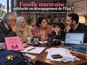 Livret rose, Chronique vidéo, Débat-podcast contradictoire et chatbot pour décryptage : Famille marocaine : solidarité ou désengagement de l’État ? Livret rose, Chronique vidéo, Débat-podcast contradictoire et chatbot pour décryptage : Famille marocaine : solidarité ou désengagement de l’État ?