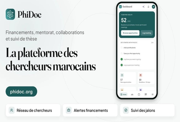 PhiDoc lance une plateforme pour structurer l’écosystème de la recherche au Maroc et en Afrique PhiDoc lance une plateforme pour structurer l’écosystème de la recherche au Maroc et en Afrique