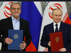 Poutine-Pezeshkian à Achgabat : l'axe Moscou-Téhéran se resserre Poutine-Pezeshkian à Achgabat : l'axe Moscou-Téhéran se resserre