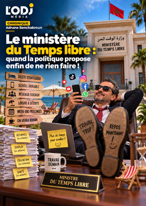 Le ministère du Temps libre : quand la politique propose enfin de ne rien faire ! Le ministère du Temps libre : quand la politique propose enfin de ne rien faire !
