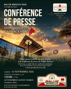 Rallye Sirocco 2026 : la première édition se présente à Casablanca Rallye Sirocco 2026 : la première édition se présente à Casablanca