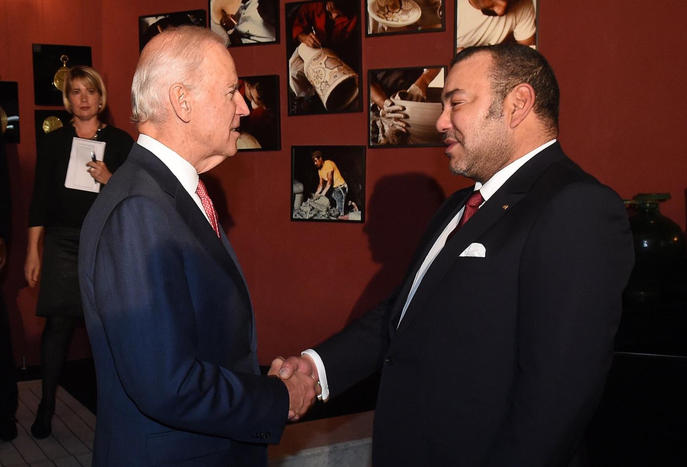 SM Mohammed VI recevant Joe Biden, alors vice-président des Etats-Unis, en novembre 2014