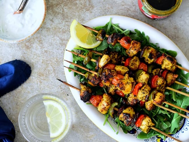 Brochettes de poisson à la « charmoula »