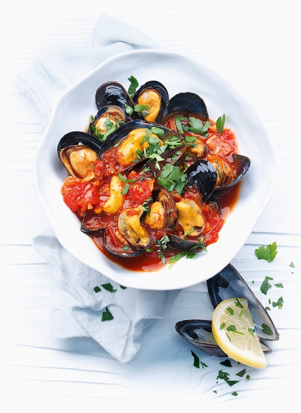 Moules à la sauce tomate