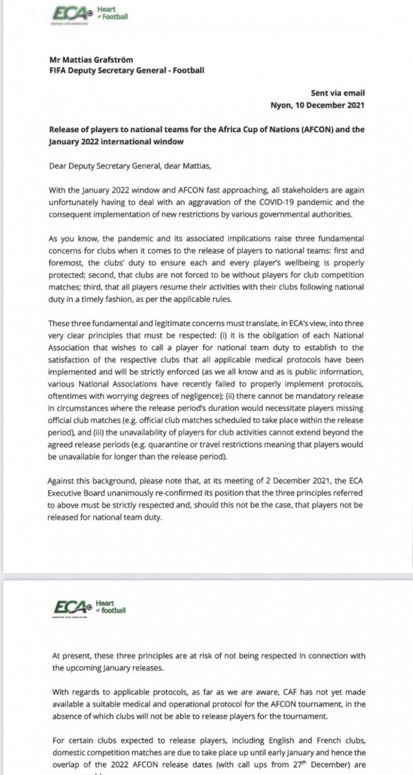Les clubs européens refusent de libérer leurs joueurs, la CAN est menacée