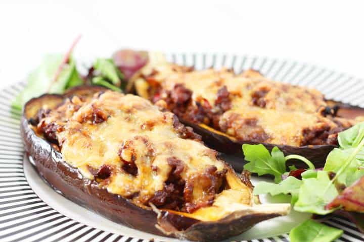 Aubergines farcies à la viande hachée