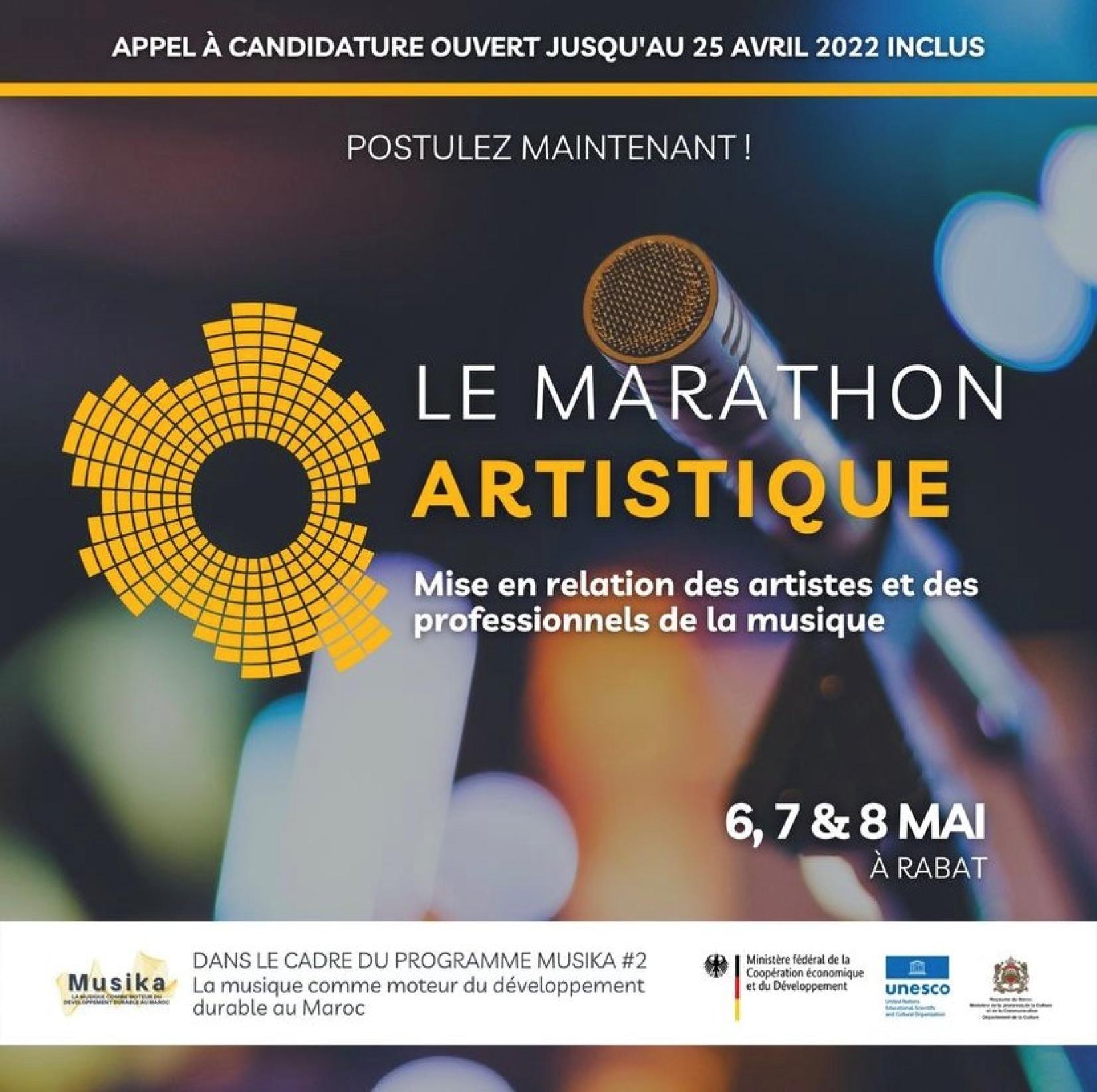 Marathon artistique: Appel à candidature ouvert jusqu'au 25 Avril 2022