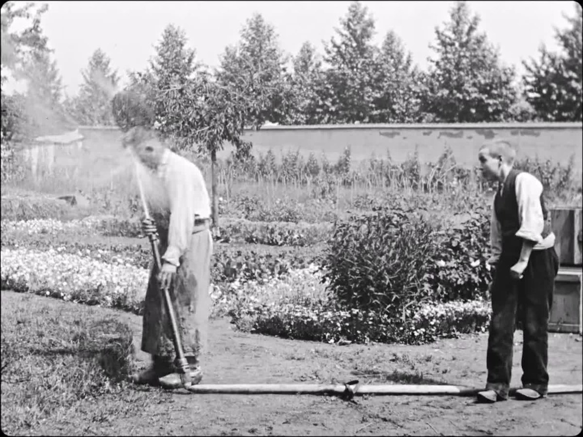 "L'arroseur arrosé", court-métrage comique de Louis Lumière datant de 1895