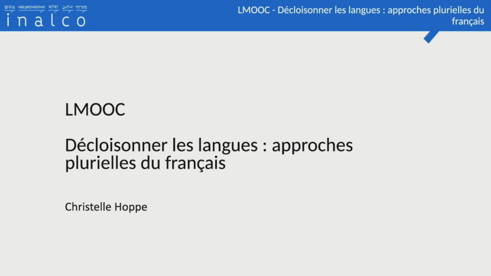MOOC : Décloisonner les langues : approches plurielles du français