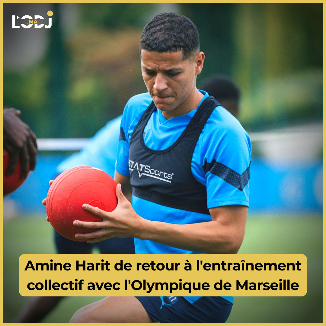 Amine Harit de retour à l'entraînement collectif avec l'Olympique de Marseille