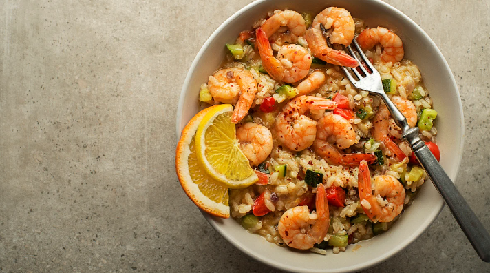 Riz aux crevettes et aux légumes