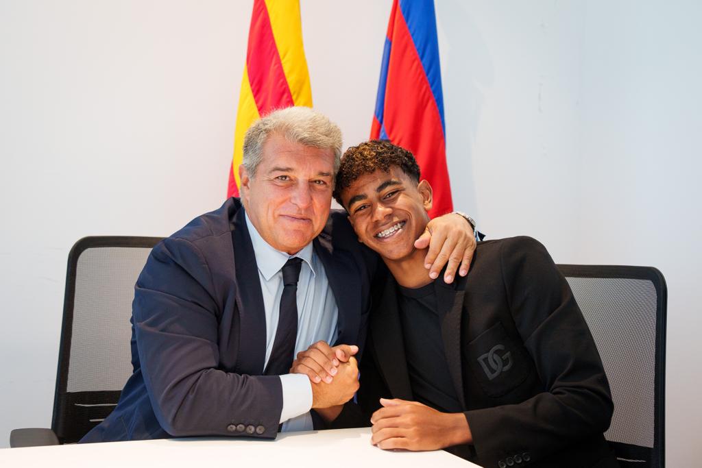 yamai et Laporta qui tient bien sa pepite avec ce nouveau contrat