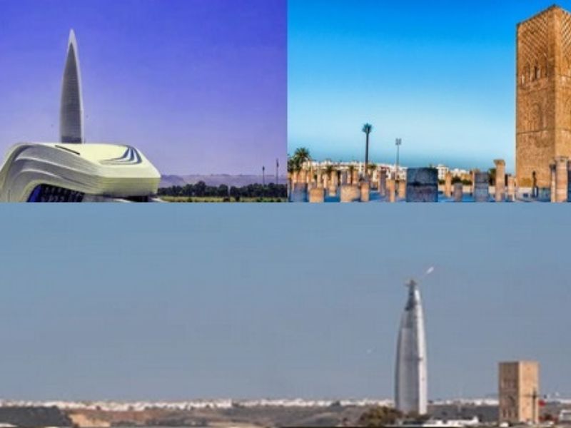 Avec 1000 ans d'écart, la Tour Hassan et la Tour Mohammed VI se parlent