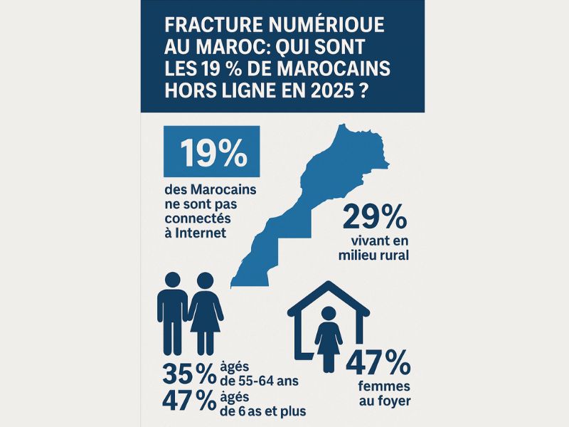 Fracture numérique au Maroc : qui sont les 19 % de Marocains encore hors ligne en 2025 ?