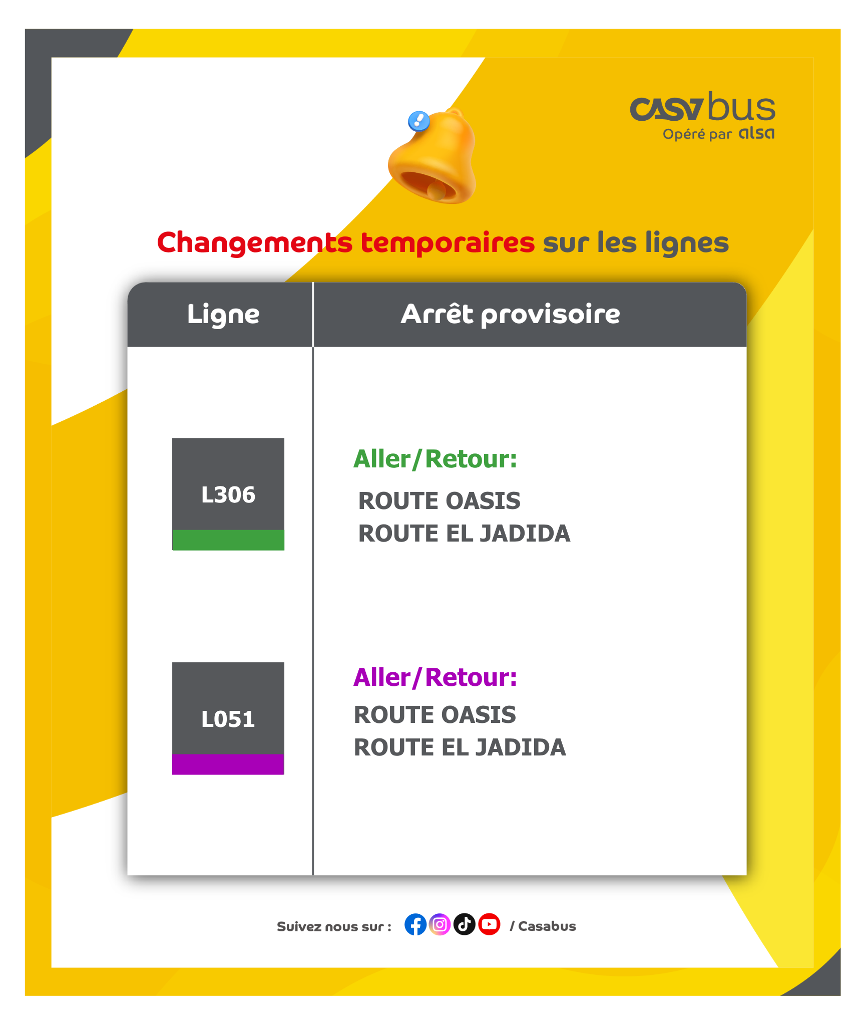 ​🚌 Travaux à Casablanca : Casabus ajuste ses lignes pour rester sur la bonne voie