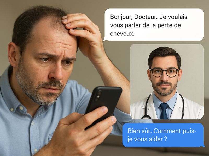 Tchater avec notre conseillier en dermatologie au sujet de la perte de cheveux
