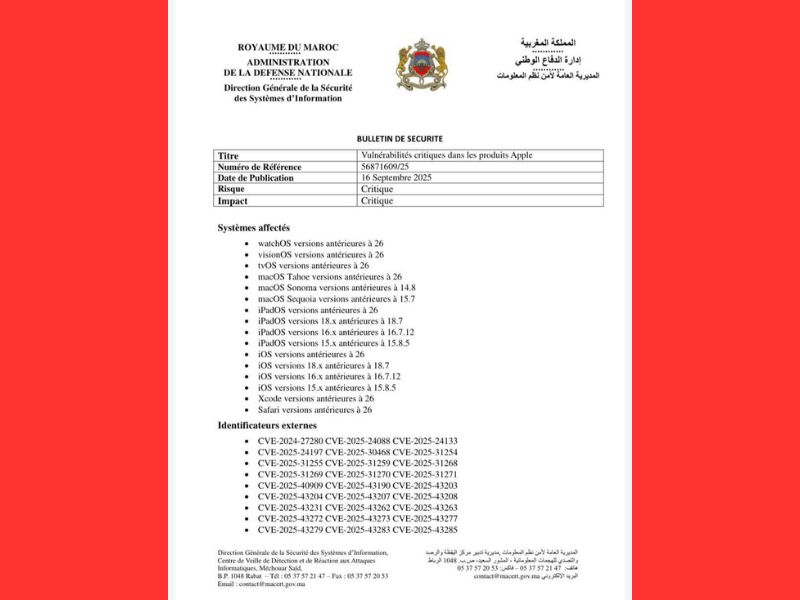 Alerte critique : de graves vulnérabilités détectées dans les produits Apple