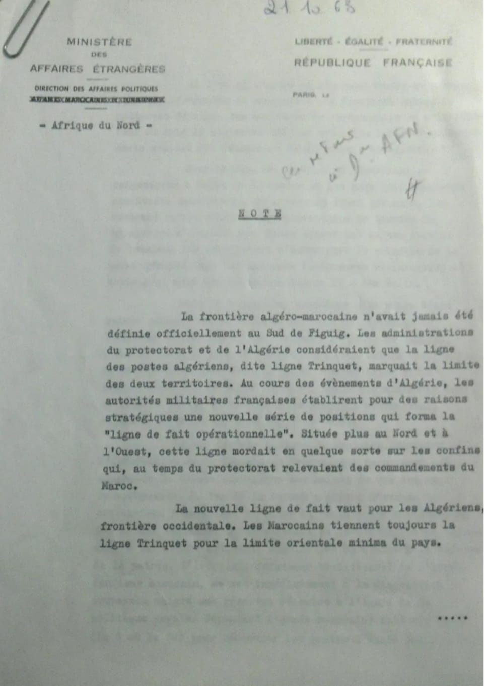 Archives des affaires étrangères de Nantes, Ambassade de France à Rabat, 558PO/1, Carton 105.