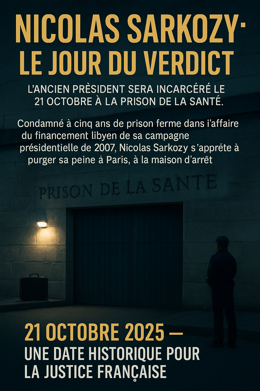 ​L’ancien président sera incarcéré le 21 octobre à la prison de la Santé.