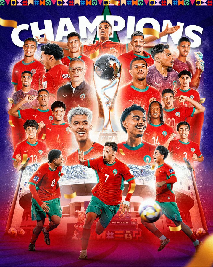 L'équipe du Maroc sur le toit du monde : On est champions du monde.