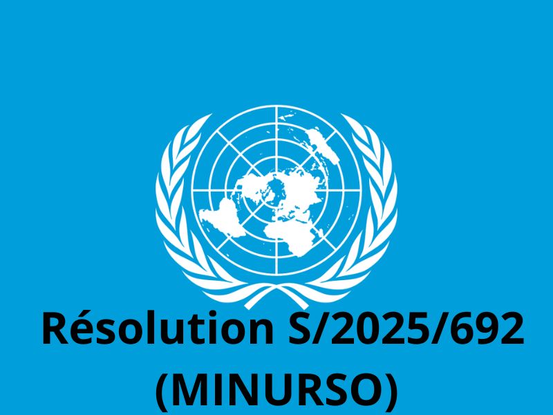 ​Texte de la résolution S/2025/692 (MINURSO)