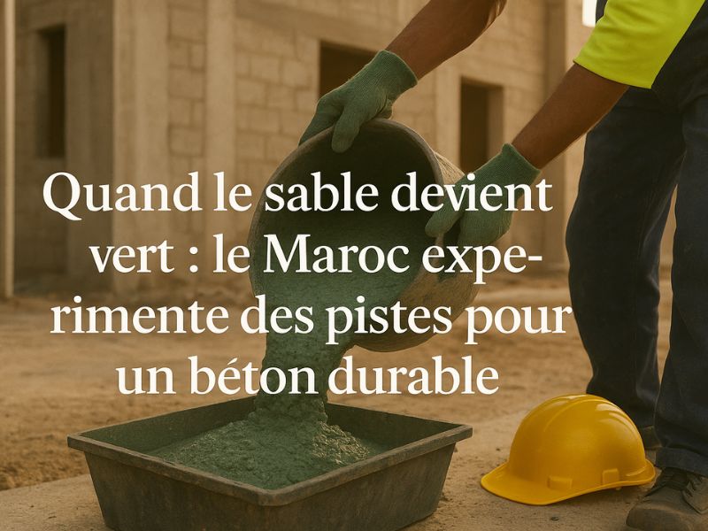 Quand le sable devient vert : le Maroc expérimente des pistes pour un béton durable