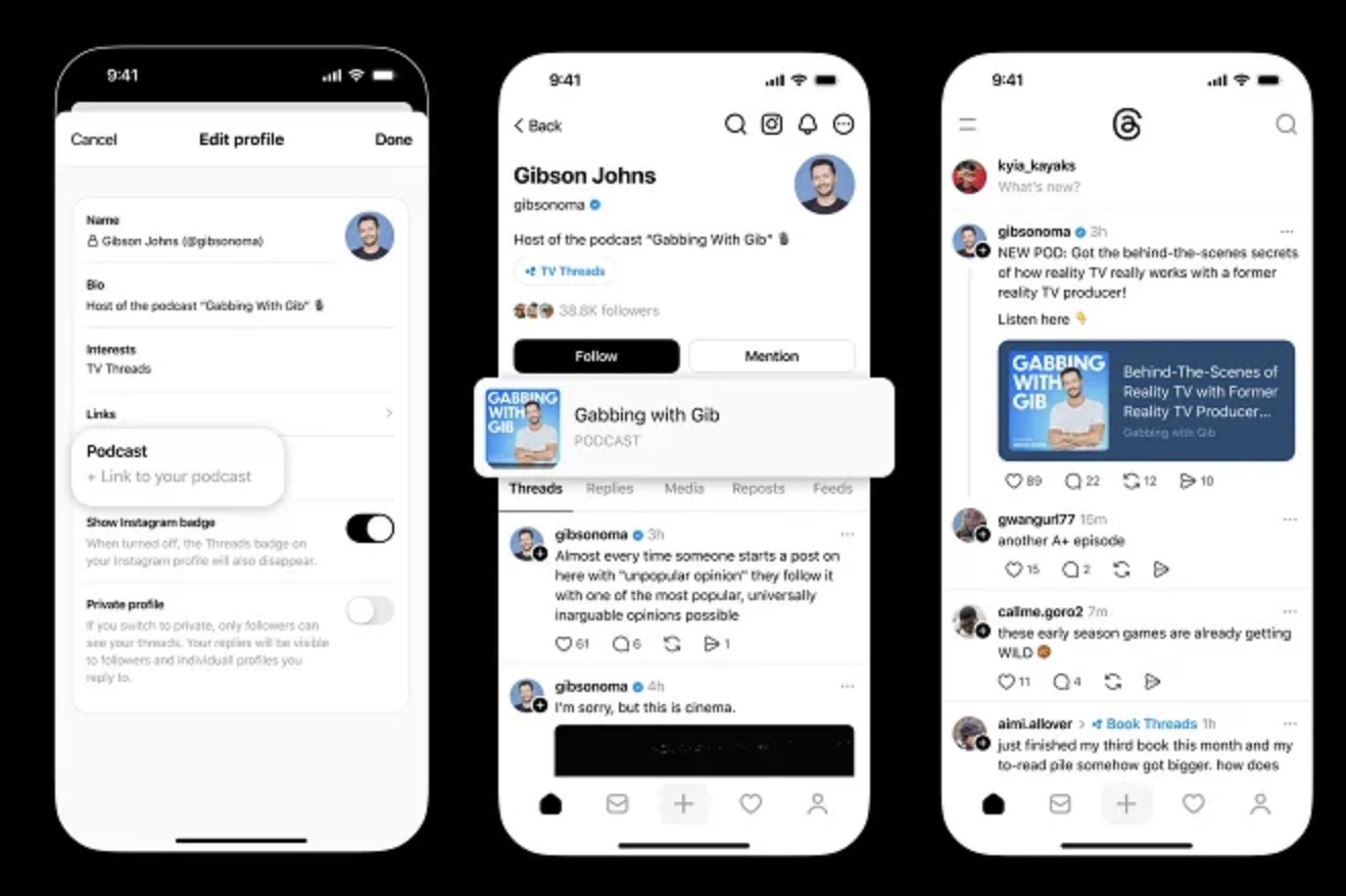 ​Threads souhaite attirer les podcasters avec de nouvelles fonctionnalités