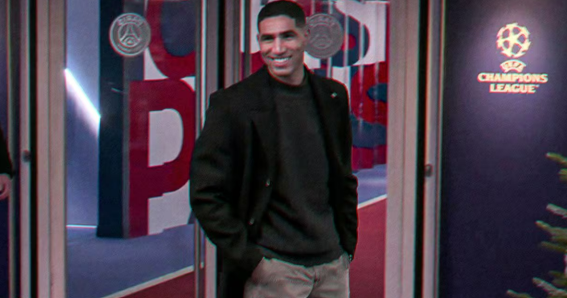 Achraf Hakimi soutient le PSG depuis les tribunes malgré sa blessure