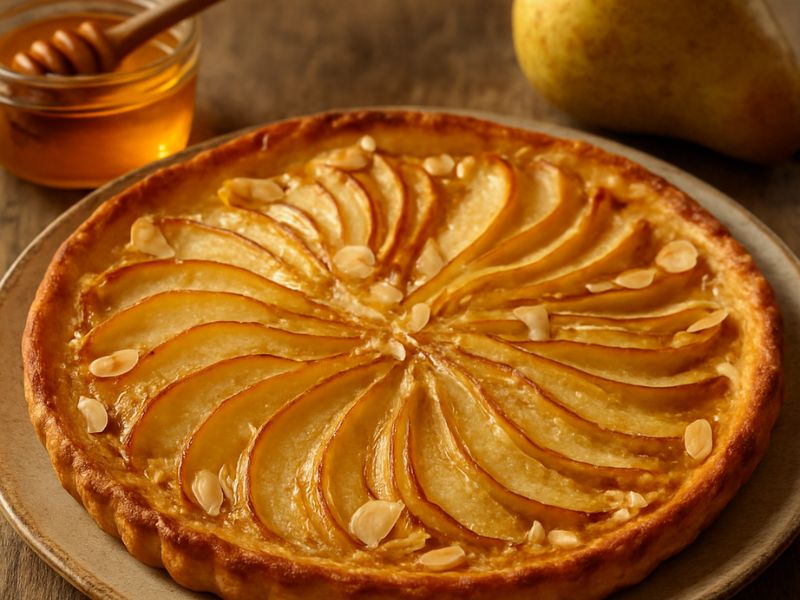 Tarte fine poire-amande-miel : la douceur d’hiver en 20 minutes