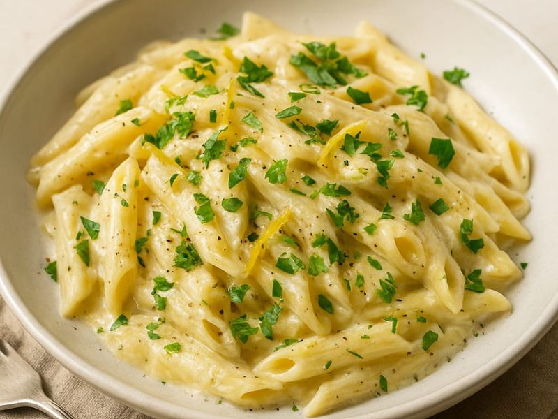 La Pasta cremosa au fromage blanc & citron confit 