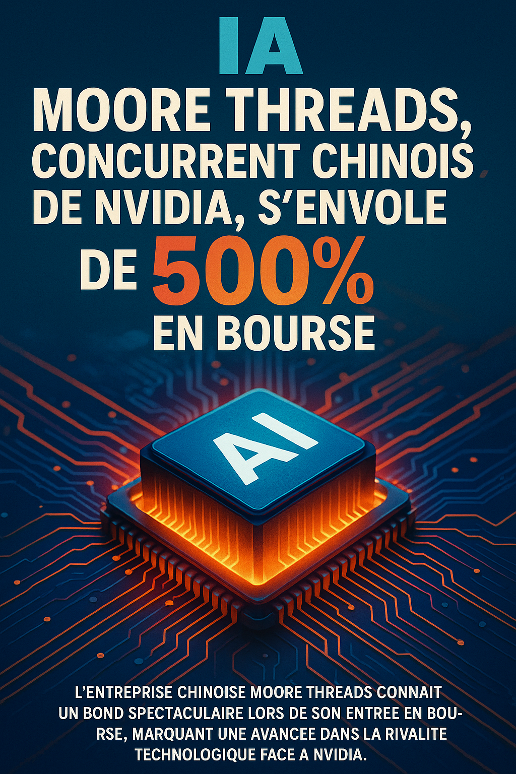 ​IA : Moore Threads, concurrent chinois de Nvidia, s'envole de 500% en bourse.