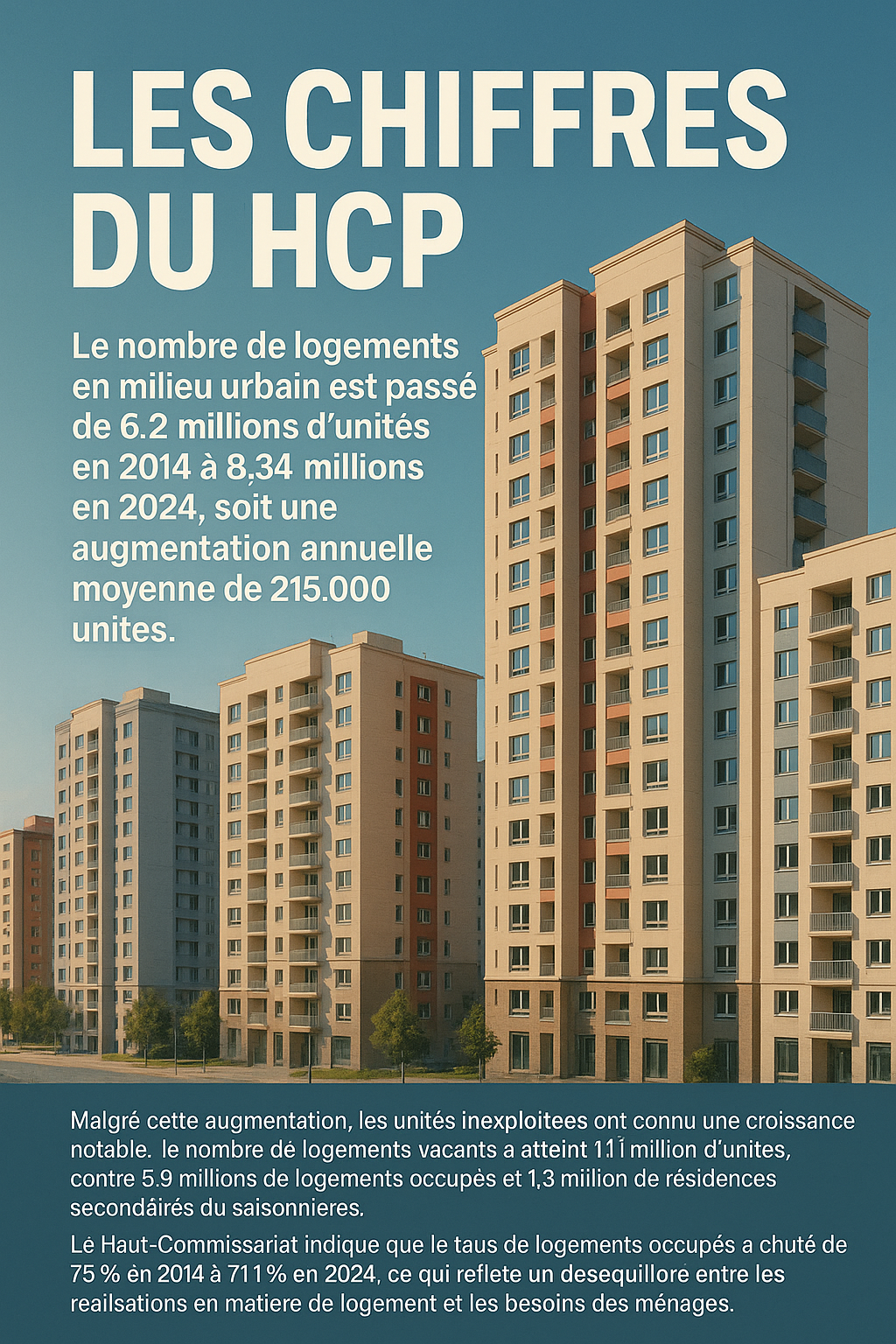 Le nombre de logements en milieu urbain est passé de 6,2 millions d'unités en 2014 à 8,34 millions en 2024,