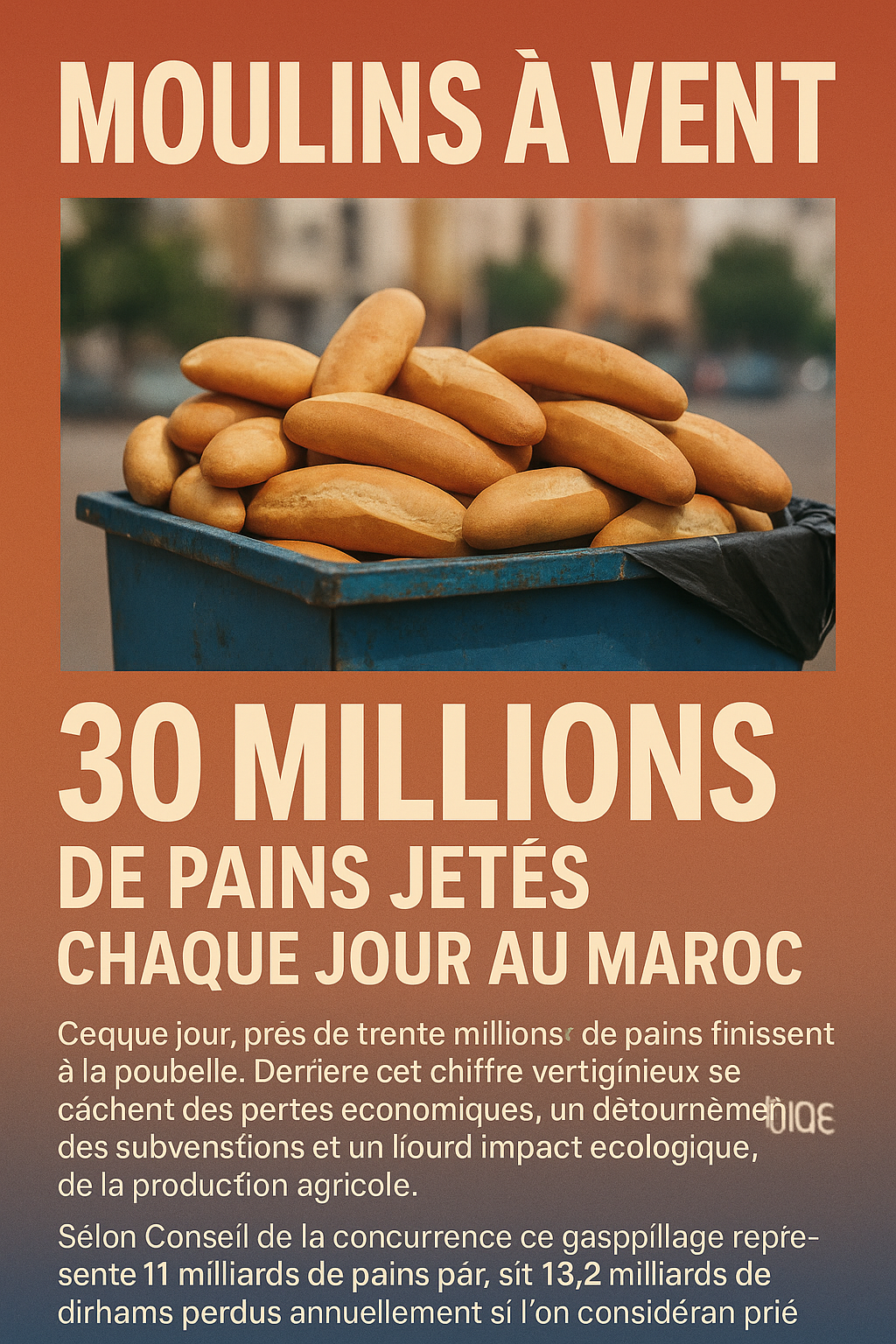 Gaspillage alimentaire: 30 millions de pains jetés chaque jour au Maroc