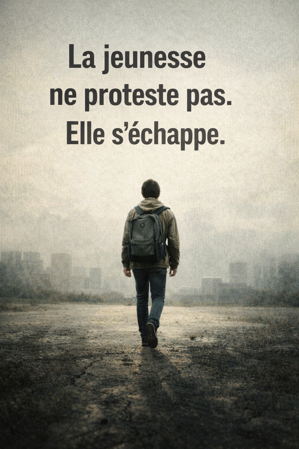 LA JEUNESSE NE PROTESTE PAS. ELLE S’ÉCHAPPE
